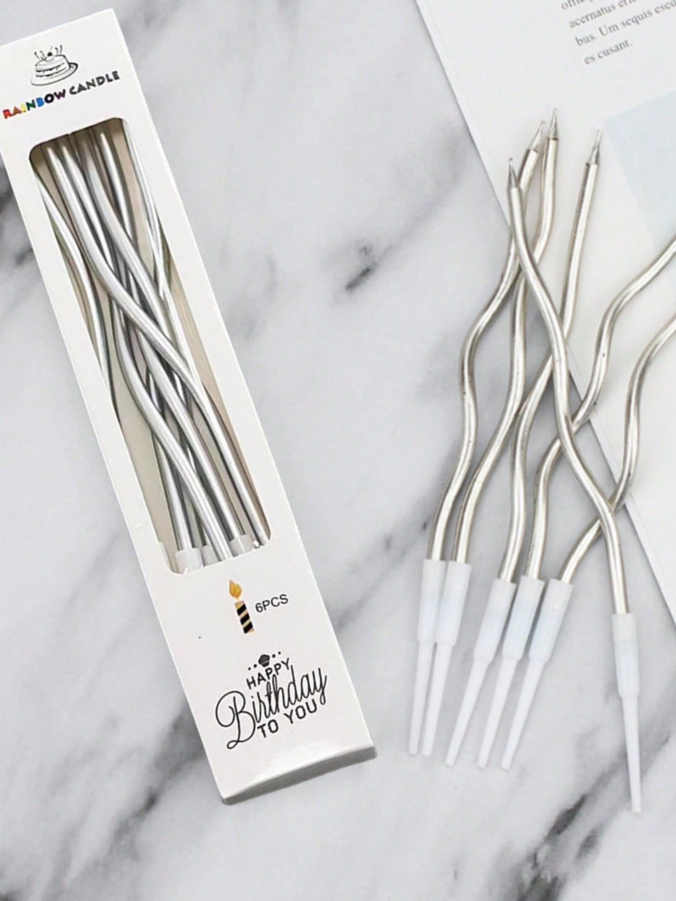 Candle For Supplies - 6pcs/Box Curved Birthday Candles, Cake Decoration