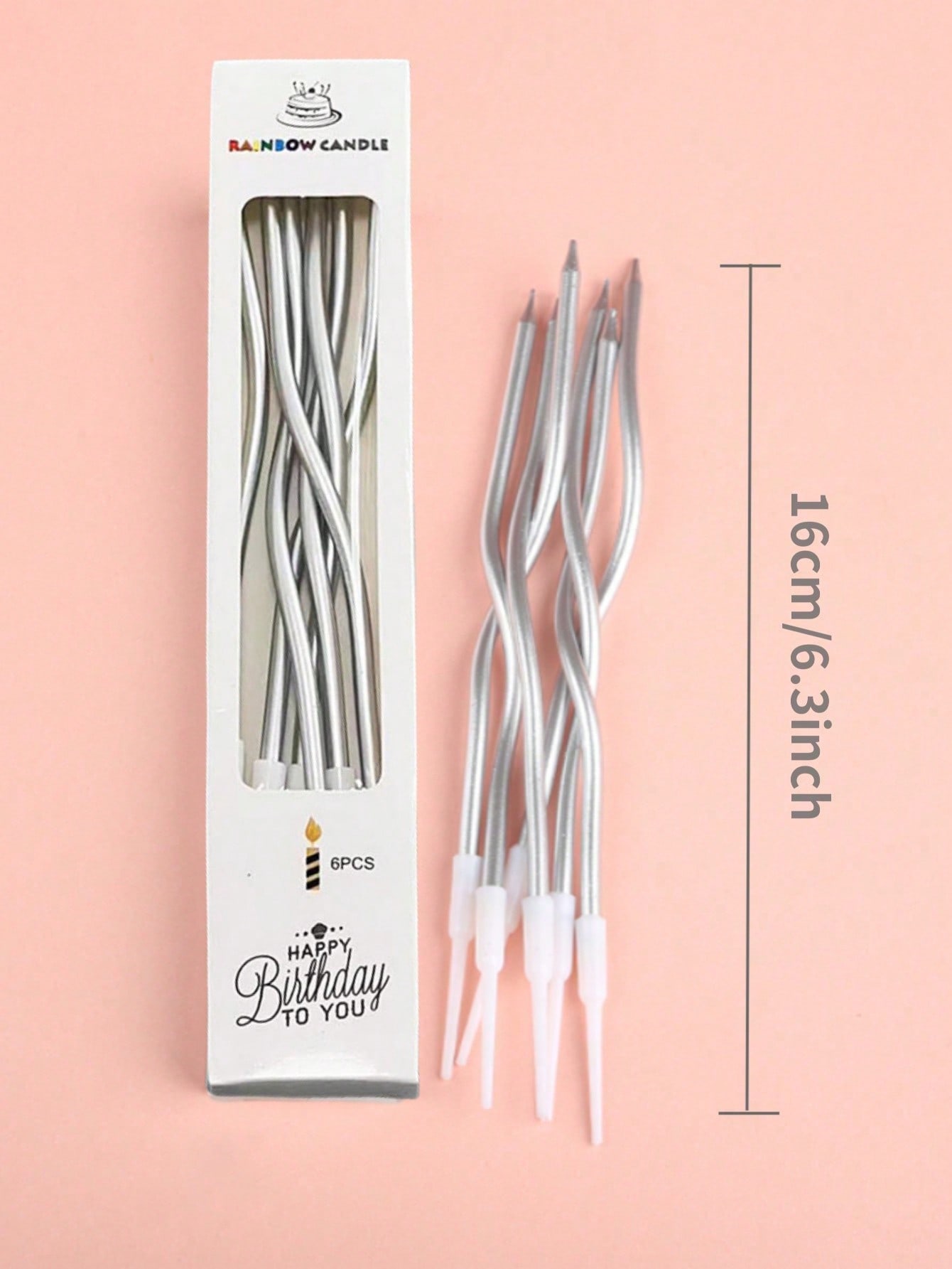 6pcs/Box Curved Birthday Candl - Candle For Supplies ulasan dan harga