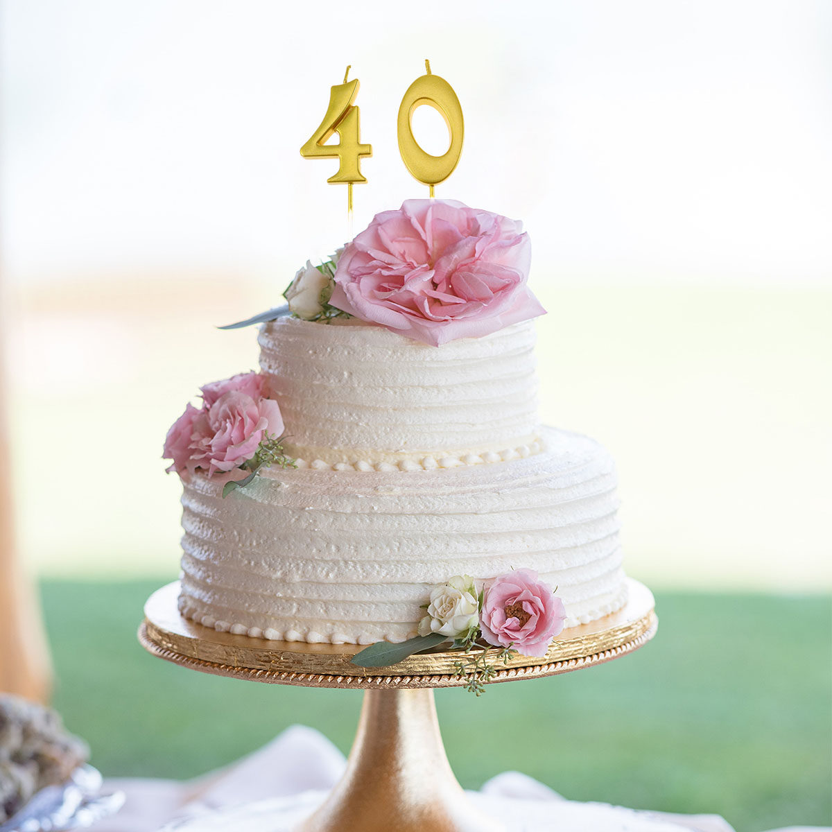 2Pcs Golden Number 40 Birthday - Candle For Supplies ulasan dan harga