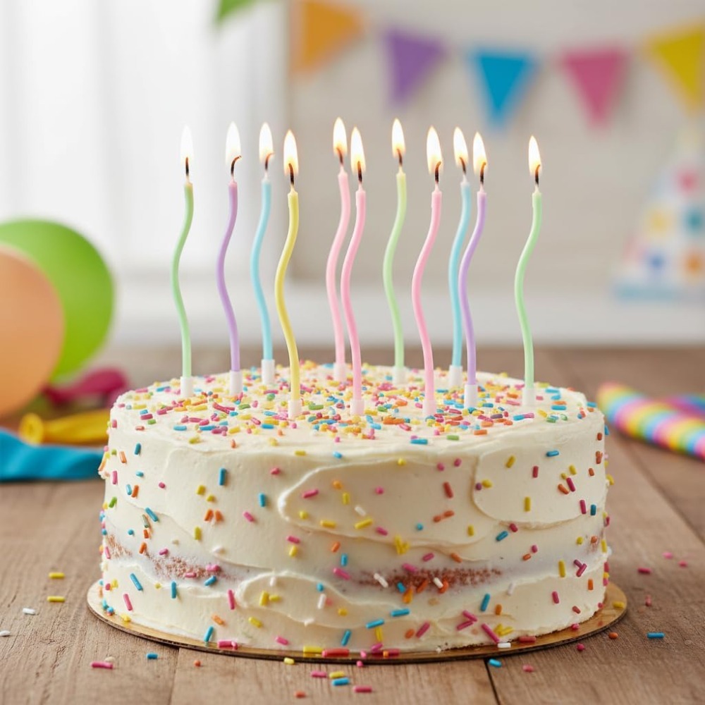 Rainbow Spiral Birthday Cake C - Candle For Supplies ulasan dan harga