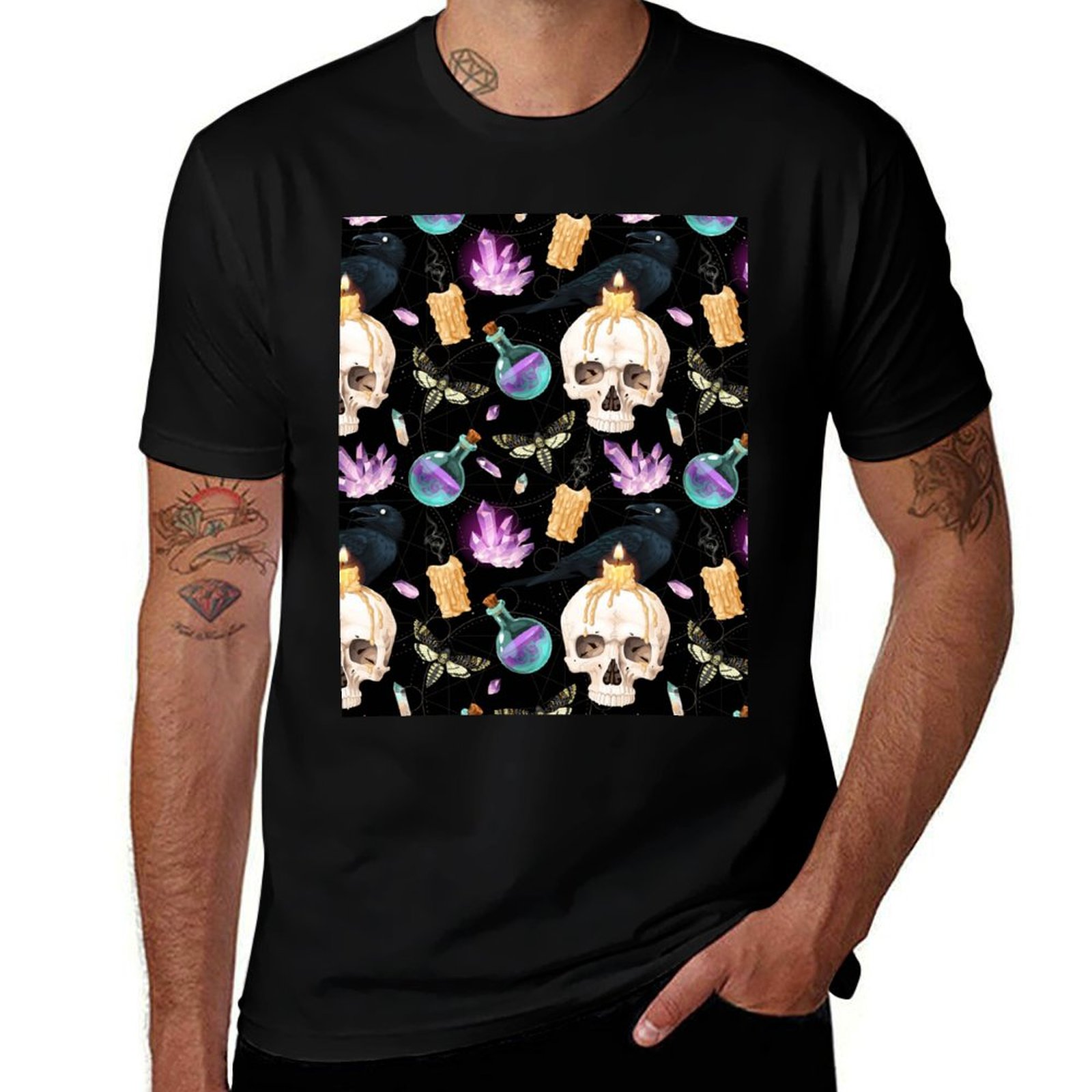 Gothic Skulls Candle Crystals  - Black Tin Candle ulasan dan harga
