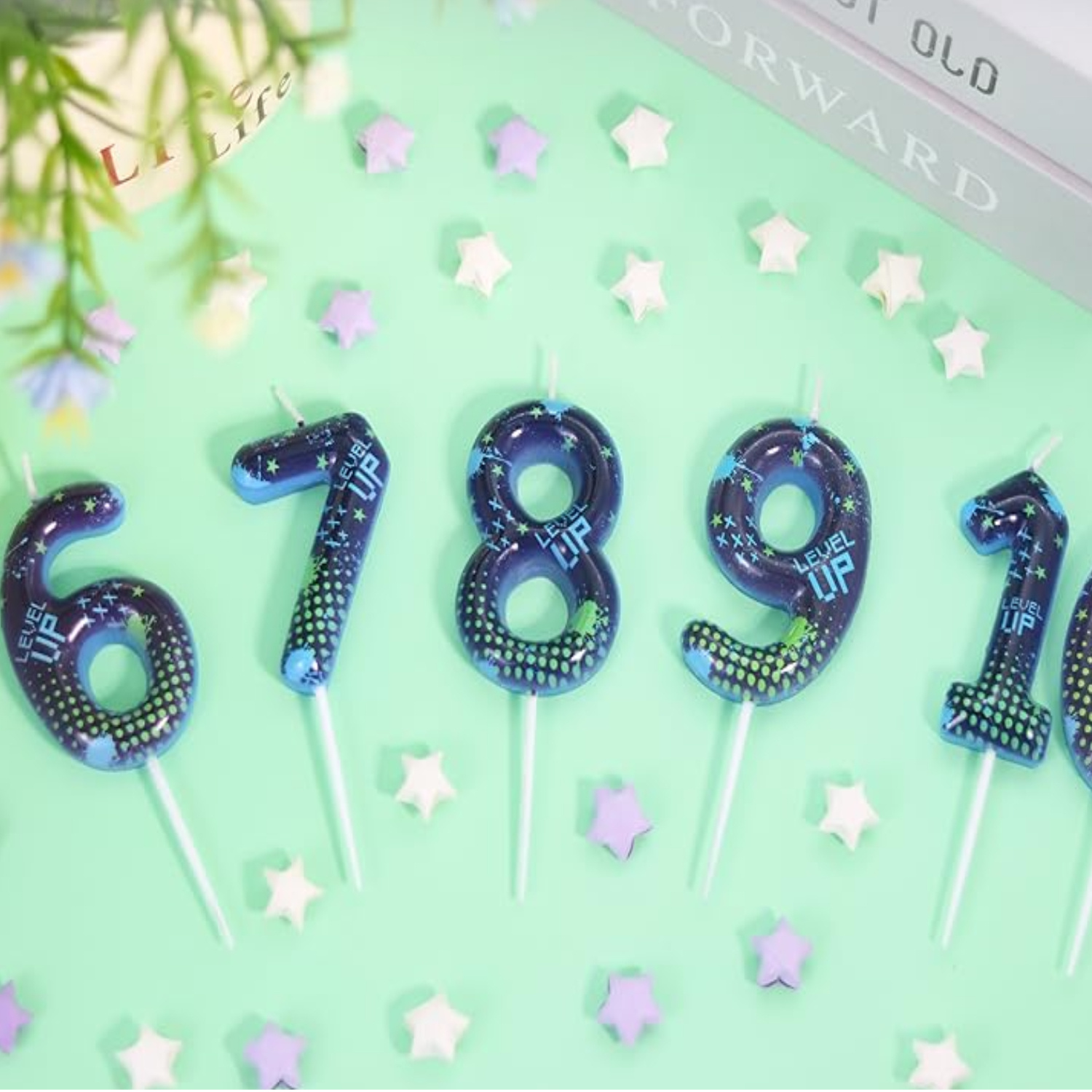 Blue Game Boy 0-9 Birthday Can - Candle For Supplies ulasan dan harga