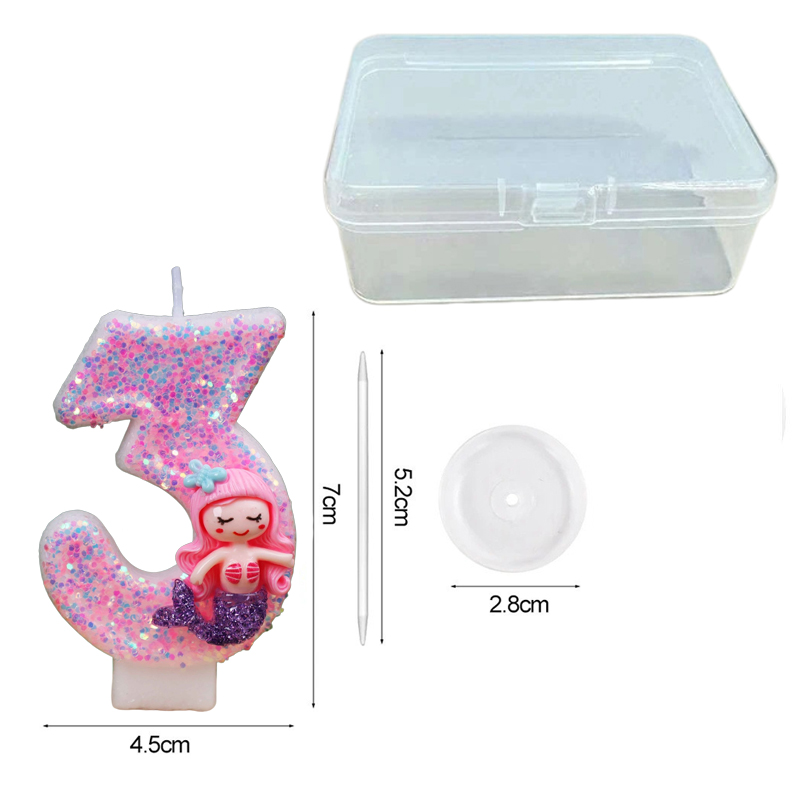 Creative Pink Mermaid 0-9 Digi - Candle For Supplies ulasan dan harga