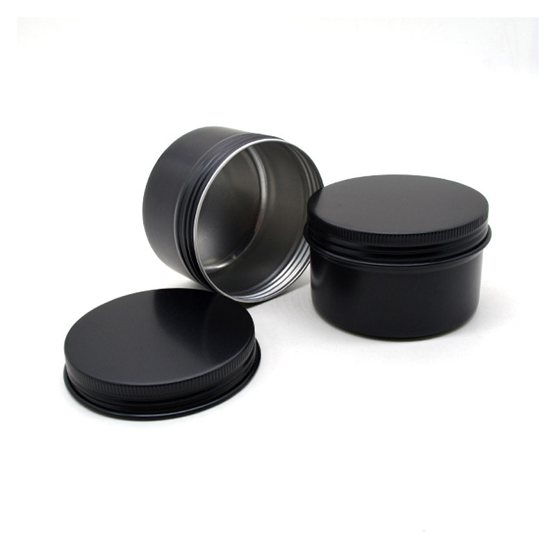 Black Empty Round Aluminum Box - Black Tin Candle ulasan dan harga