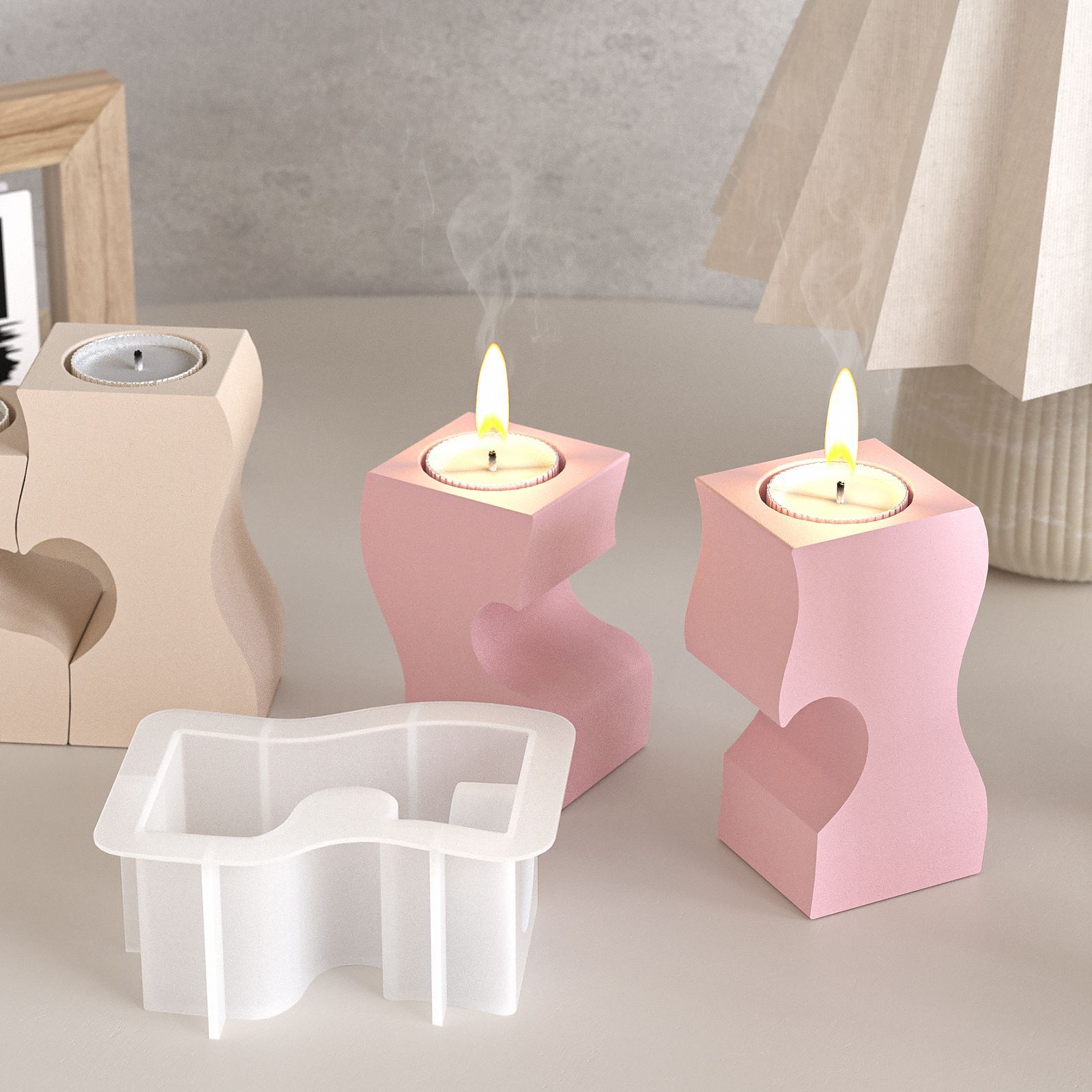 S Heart Candlestick Silicone M - Candle Supplies Wholesale ulasan dan harga