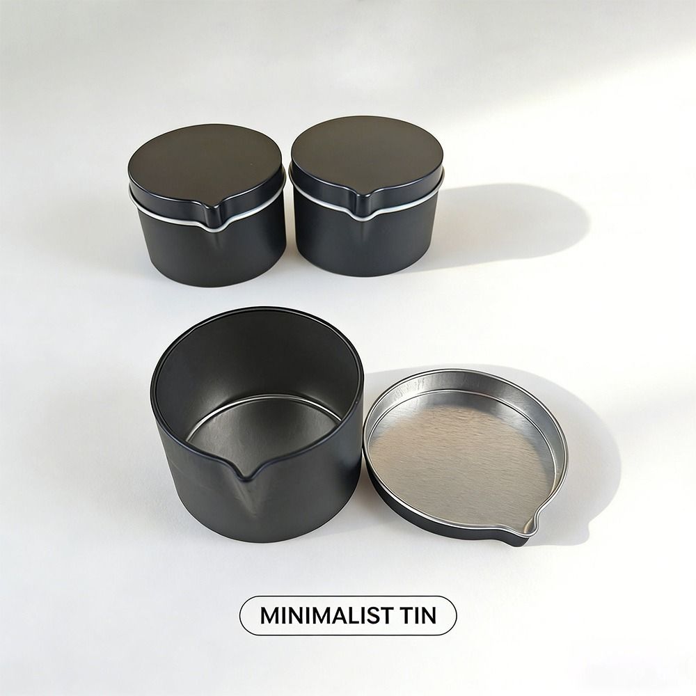 Black Silver Color Tinplate Ca - Black Tin Candle ulasan dan harga
