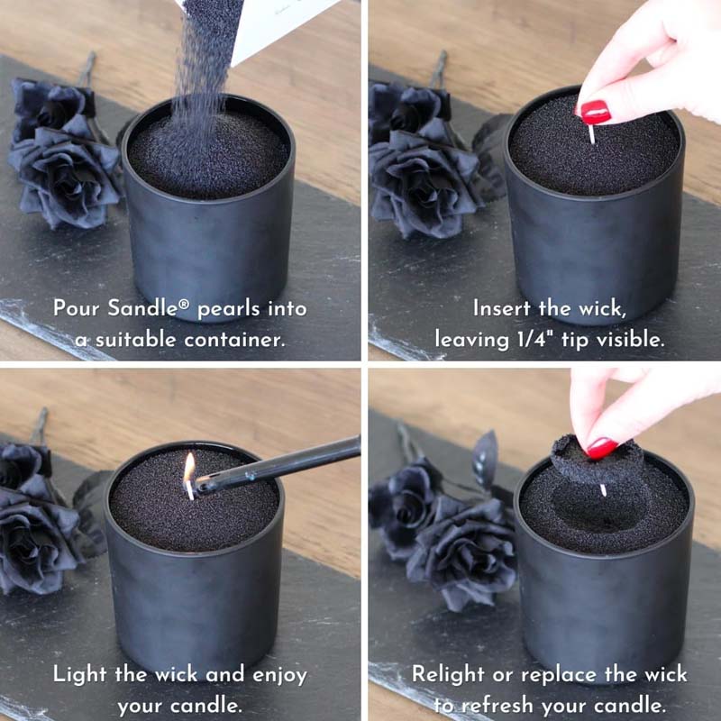 Black Candle Sand with Wick, 2 - Candle Supplies Wholesale ulasan dan harga